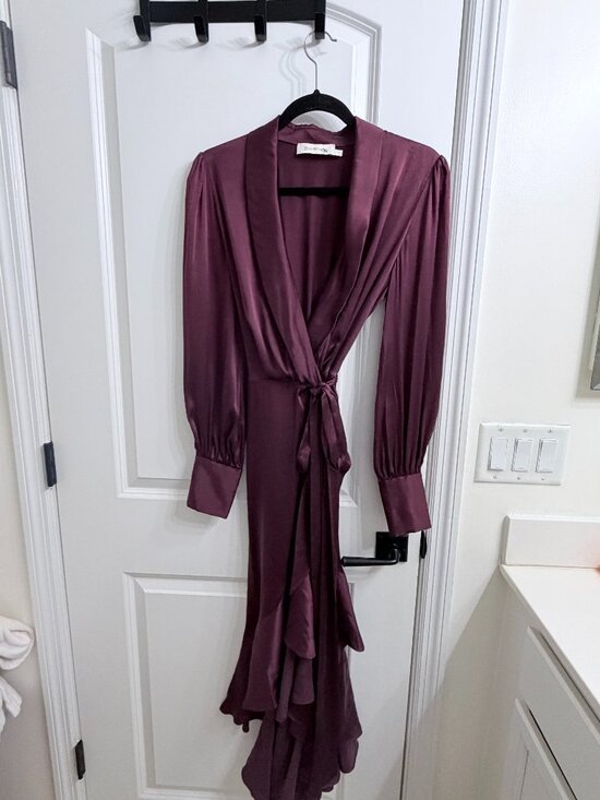 Zimmermann Dresses & Skirts - Zimmerman Silk Burgundy Wrap Dress Size 1